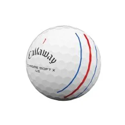 Callaway Chrome Soft X LS Triple Track Golf Balls | White 7 Callaway Chrome Soft X LS Triple Track Golf Balls | White -Accessories Shop CSX LS Golf Ball 2021 Triple Track White Quarter View scaled