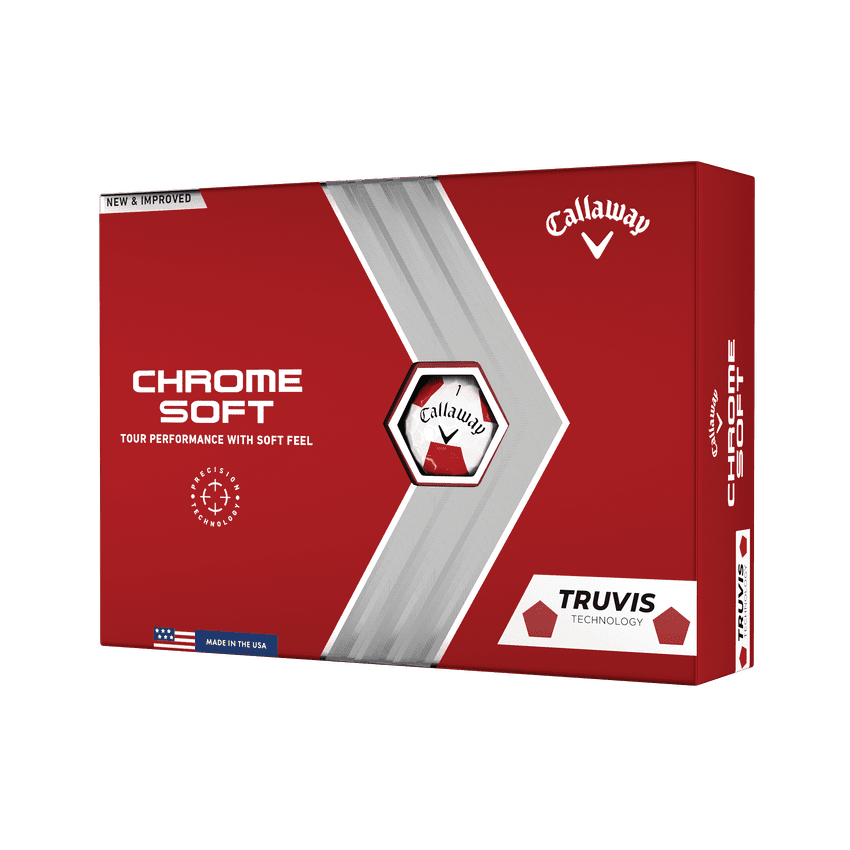 Callaway Chrome Soft Truvis Golf Balls | White/Red 1 Callaway Chrome Soft Truvis Golf Balls | White/Red