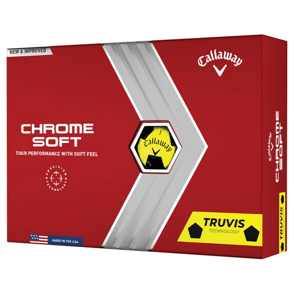 Callaway Chrome Soft Truvis Golf Balls | Yellow/Black 1 Callaway Chrome Soft Truvis Golf Balls | Yellow/Black