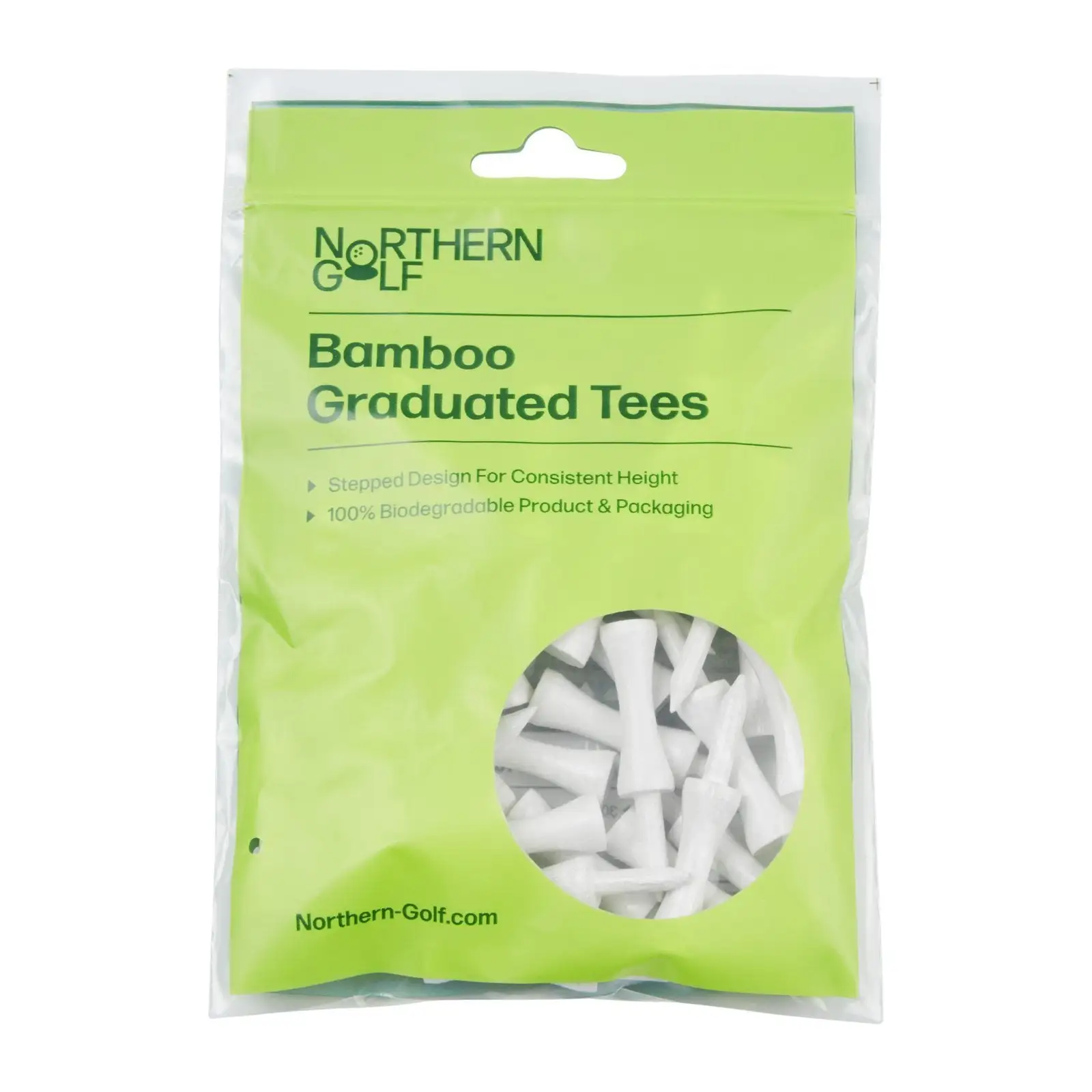 Northern Golf White Bamboo Graduated Tees 1 Northern Golf White Bamboo Graduated Tees