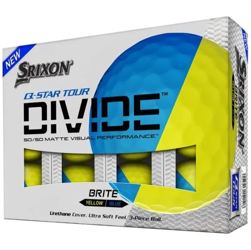 Srixon Q-Star Tour Divide Golf Balls | Yellow/Blue -Accessories Shop Srixon Star Tour Divide Golf Balls Yellow Blue 78