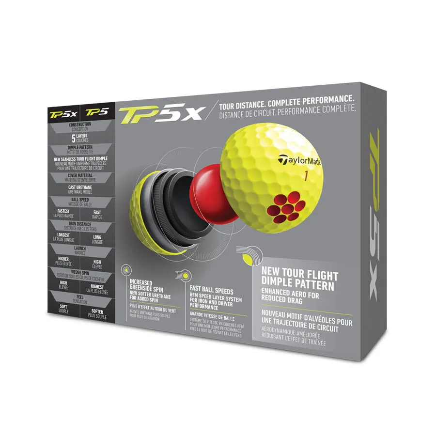 TaylorMade TP5x Golf Balls | Yellow 2 TaylorMade TP5x Golf Balls | Yellow - Image 2